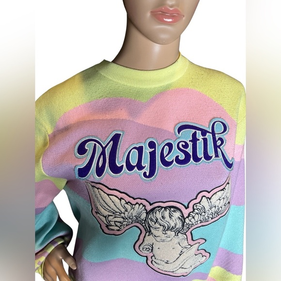 Majestik Sweater - Rage Of A Rebellion - Multi Pastel - SW2235 Size Medium - Picture 6 of 14
